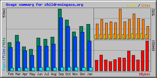 Usage summary for childreningaza.org